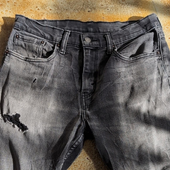 Levi's | 512 Black Acid Stretch Jeans with Distressed Vintage Style Size 32 - Picture 4 of 10